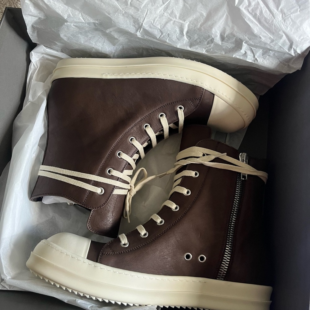 Brown High-Top Men's Rick Owen sneakers